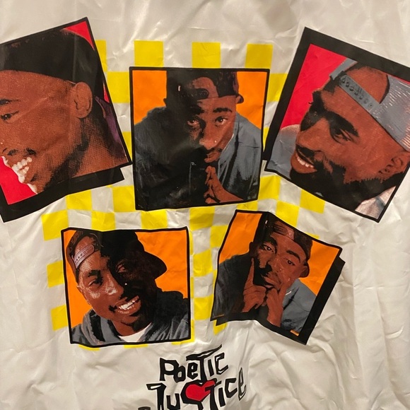 Tupac Poetic Justice Black White Colorblock Graphic Windbreaker  - Picture 4 of 8